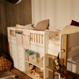 SAGA Ladenkast, 3 lades, Eikenhouten knoppen, Wit