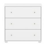 SAGA Ladenkast, 3 lades, Eikenhouten knoppen, Wit