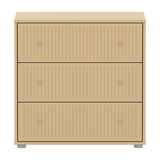 SAGA Kommode, 3 skuffer, Sand med riller