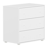 SAGA Chest, 3 drawer, White with Grooves