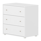 SAGA Chest, 3 drawer, White with Grooves
