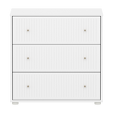 SAGA Chest, 3 drawer, White with Grooves