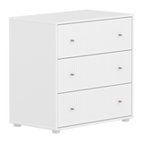SAGA Chest, 3 drawer, White with Grooves