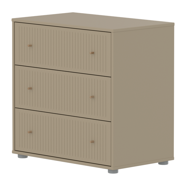 【送料無料】Veal 12 Drawer Chest - BEIGE SAGA Chest, 3 drawer, Beige with Grooves – FLEXA