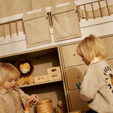 SAGA Ladekast, 3 lades, Eiken knoppen, Oat met groeven