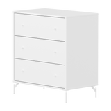 SAGA Lade, 3 lades, Witte metalen poten & grepen, Wit