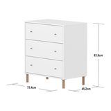 SAGA Chest, 3 drawer, White