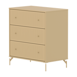 SAGA Chest, 3 drawer, Sand with grooves