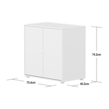 SAGA Cupboard, 2 doors, White with grooves