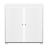 SAGA Cupboard, 2 doors, White with grooves