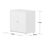 SAGA Cupboard, 2 doors, White with grooves