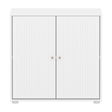 SAGA Cupboard, 2 doors, White with grooves