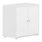 SAGA Cupboard, 2 doors, White with grooves