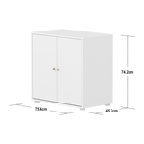 SAGA Cupboard, 2 doors, White with grooves