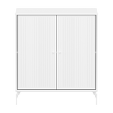 SAGA Cupboard, 2 doors, White with grooves