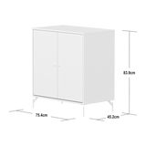 SAGA Cupboard, 2 doors, White with grooves