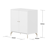 SAGA Cupboard, 2 doors, White with grooves