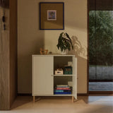 FLEXA SAGA Cupboard, 2 doors, Sand with Grooves, Oak Legs and Knobs, view 3