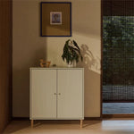 FLEXA SAGA Cupboard, 2 doors, Sand with Grooves, Oak Legs and Knobs, view 5