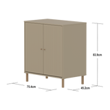 SAGA Cupboard, 2 doors, Beige with grooves