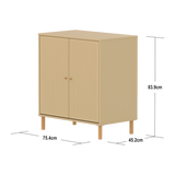 SAGA Kast, 2 deuren, Eiken poten en knoppen, Oat met groeven