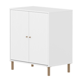 SAGA Cupboard, 2 doors, White with grooves