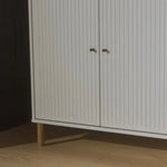FLEXA SAGA Cupboard, 2 doors, White with Grooves, Oak Legs and Knobs, view 9