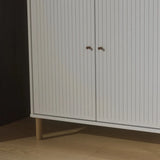 FLEXA SAGA Cupboard, 2 doors, White with Grooves, Oak Legs and Knobs, view 9