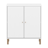 SAGA Cupboard, 2 doors, White with grooves