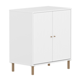SAGA Cupboard, 2 doors, White with grooves