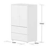 SAGA Cupboard, 2 door & 2 drawer, White
