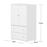 SAGA Cupboard, 2 door & 2 drawer, White