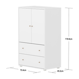 SAGA Cupboard, 2 door & 2 drawer, White