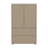 SAGA Cupboard, 2 door & 2 drawer, Beige with grooves