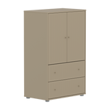 SAGA Cupboard, 2 door & 2 drawer, Beige with grooves