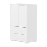 SAGA Cupboard, 2 door & 2 drawer, White with grooves