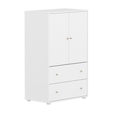 SAGA Cupboard, 2 door & 2 drawer, White with grooves