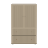 SAGA Cupboard, 2 door & 2 drawer, Beige with grooves