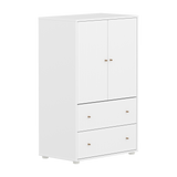 SAGA Cupboard, 2 door & 2 drawer, White with grooves