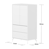 SAGA Cupboard, 2 door & 2 drawer, White
