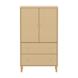 SAGA Armoire, 2 portes & 2 tiroirs, Pieds & Boutons en chêne, Oat
