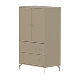 SAGA Cupboard, 2 door & 2 drawer, Beige with grooves