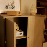 SAGA Cupboard, 2 door & 2 drawer, Beige with grooves