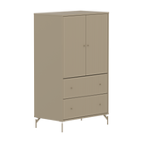 SAGA Cupboard, 2 door & 2 drawer, Beige with grooves