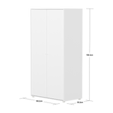 Armario SAGA, 2 puertas, Pomos Blancos, Ranuras Blancas