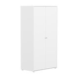 Armoire SAGA, 2 portes, Poignées Oak, Rainures Blanche