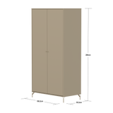 SAGA Armoire, 2 portes, Pieds et Boutons Oat, Oat
