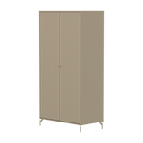 SAGA Armoire, 2 portes, Pieds et Boutons Oat, Oat avec Rainures