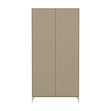 SAGA Armoire, 2 portes, Pieds et Boutons Oat, Oat avec Rainures