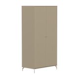 SAGA Armoire, 2 portes, Pieds et Boutons Oat, Oat avec Rainures